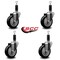 Service Caster 4'' Black Poly Wheel Swivel 1-1/8'' Expanding Stem Caster Set, 4PK SCC-EX20S414-PPUB-BLK-118-4 - alternate 4